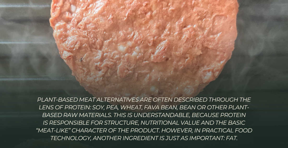 Fat in plant-based meat alternatives: a carrier of flavour, juiciness and texture
